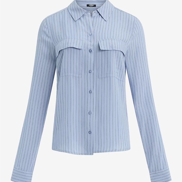 NWT Express Striped Button-Up Shirt - Picture 4 of 7